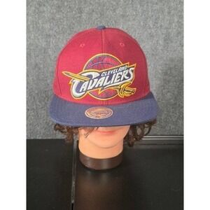 Mitchell & Ness Cleveland Cavaliers NBA Snapback Hat Wine Navy‎ Blue Adjustable